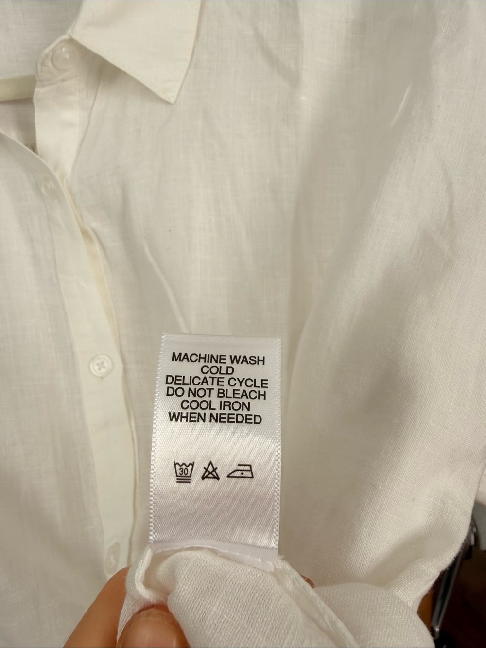 Michael Stars Charlie White 100% Linen Short-Sleeve Button Down Shirt M - Picture 5 of 9